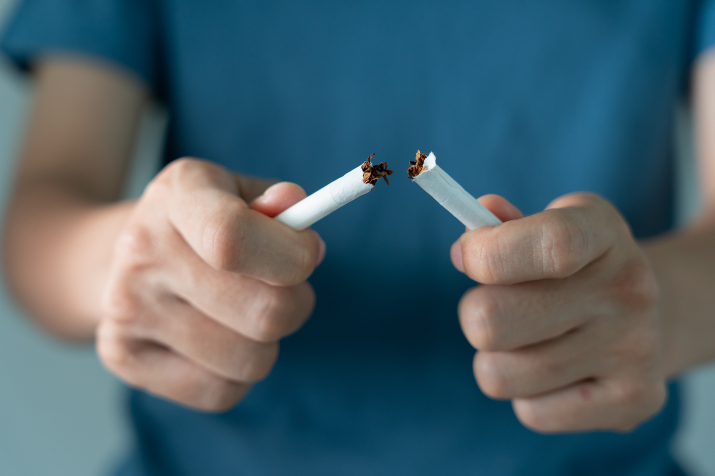 No smoking. Woman stop smoke, refuse, reject, break take cigaret